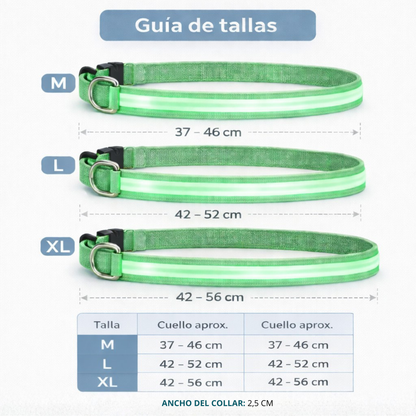 Collar Luminoso LED para Perros.