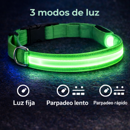 Collar Luminoso LED para Perros.